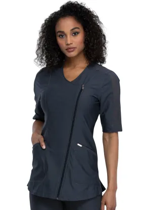 Form by Cherokee  Asymmetrical Zip Front Tunic CK842