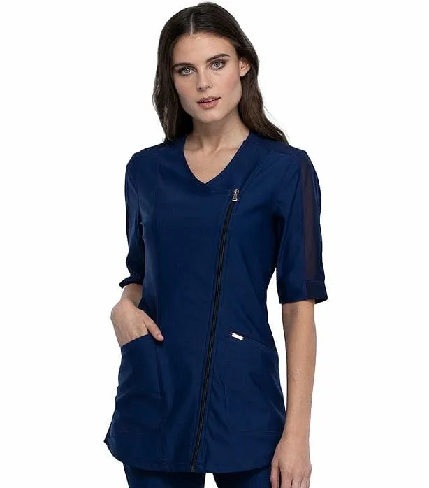 Form by Cherokee  Asymmetrical Zip Front Tunic CK842