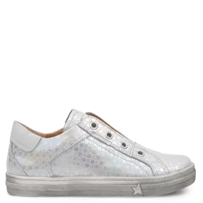 Froddo low leather sneaker - white silver