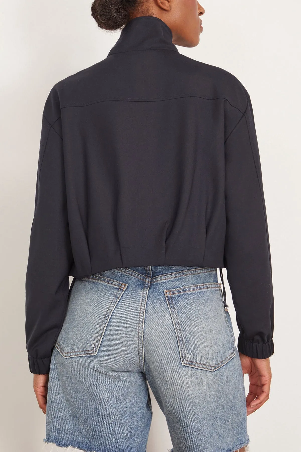 Geniveve Cropped Track Jacket in Dark Midnight