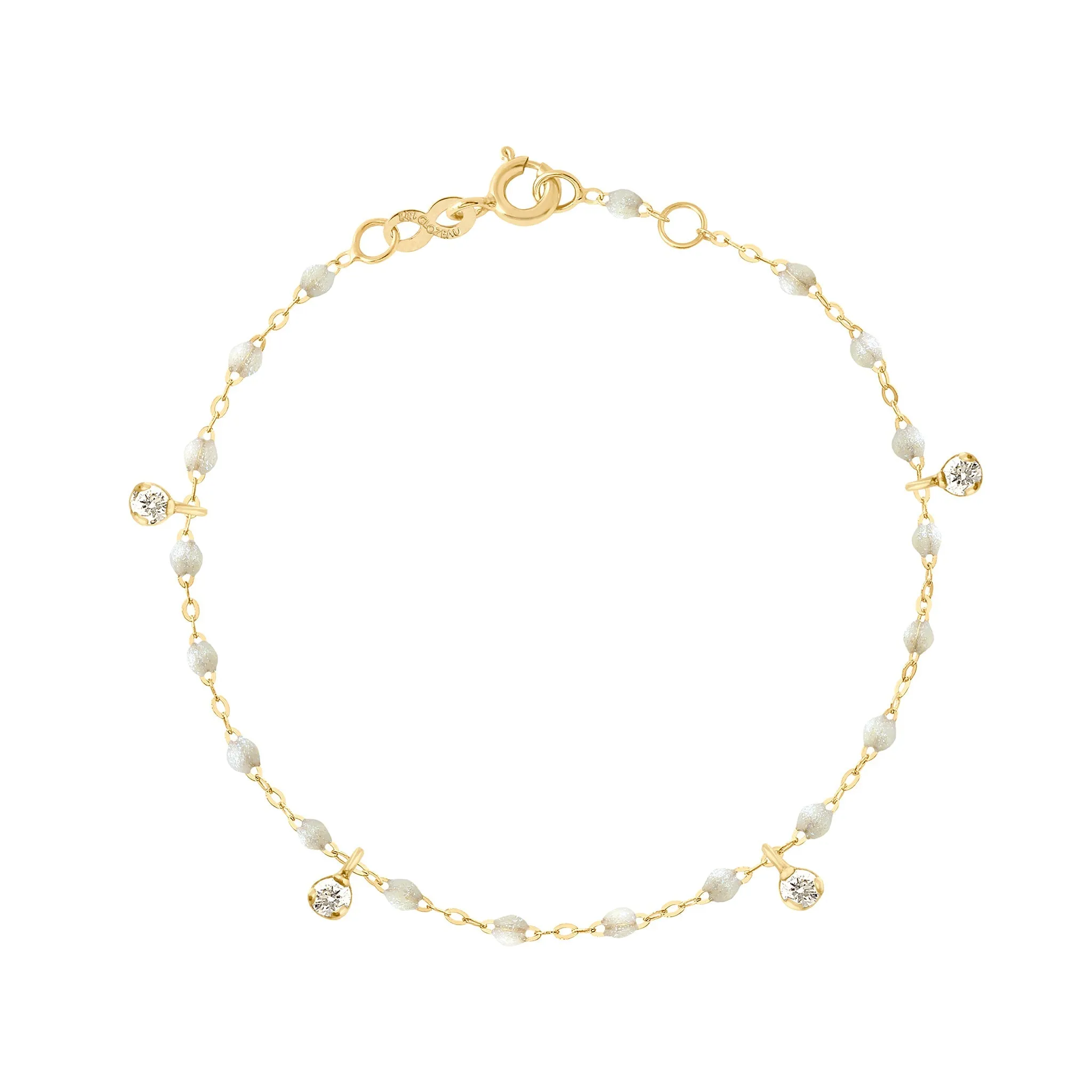 Gigi Supreme 4 Diamond Bracelet, Opal, Yellow Gold, 6.7"