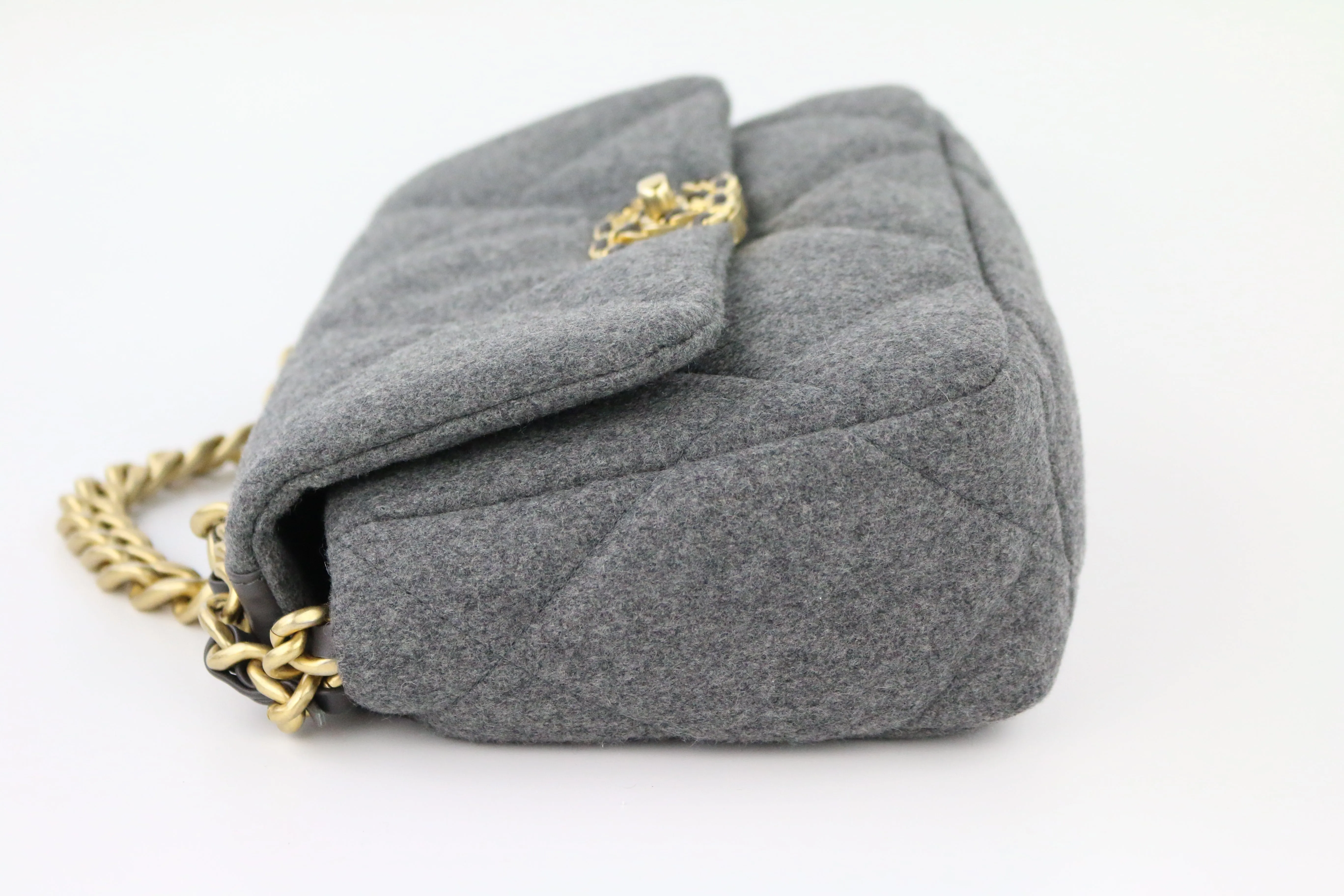 Grey Wool Small 19 Flap Bag