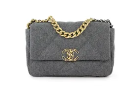 Grey Wool Small 19 Flap Bag