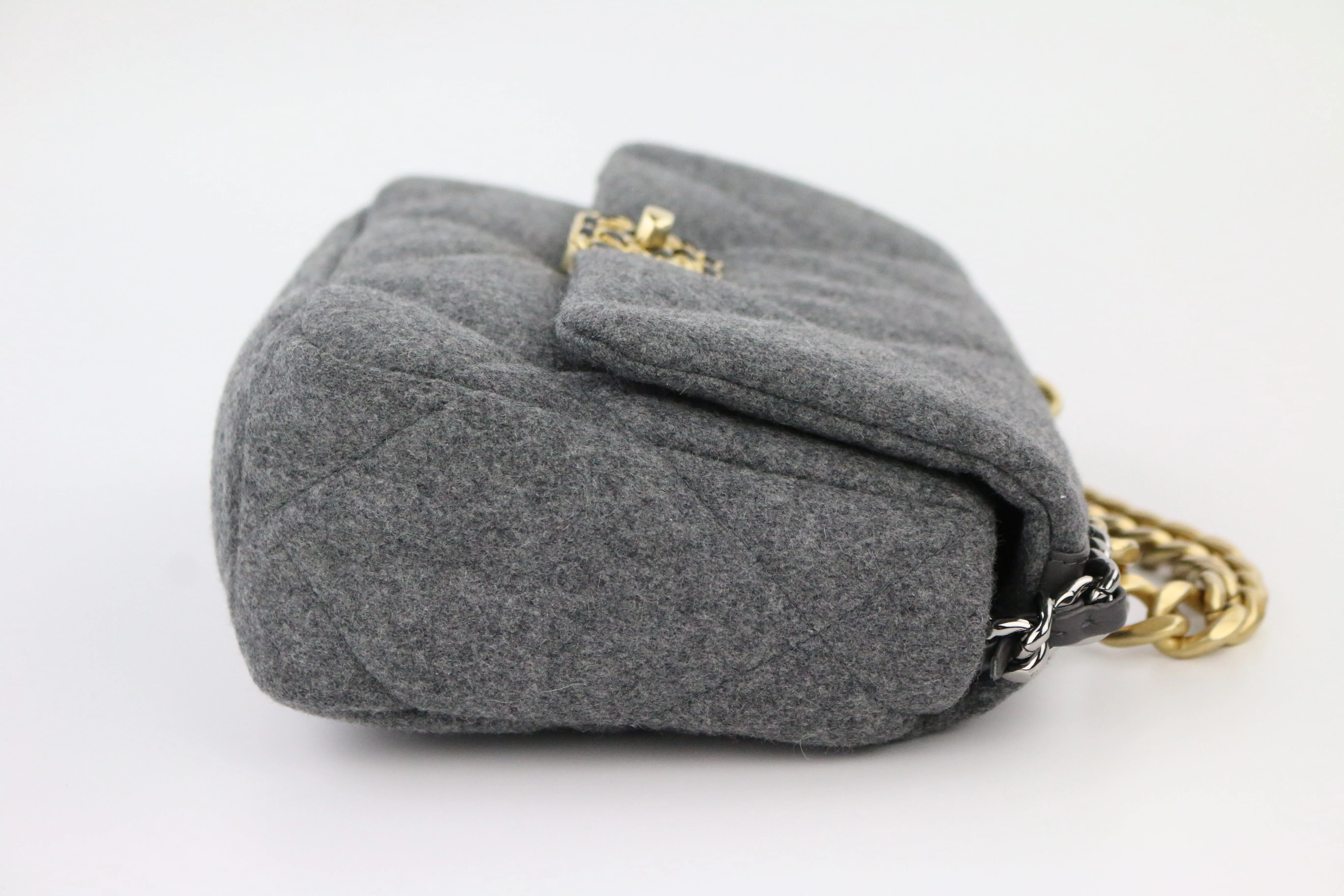 Grey Wool Small 19 Flap Bag