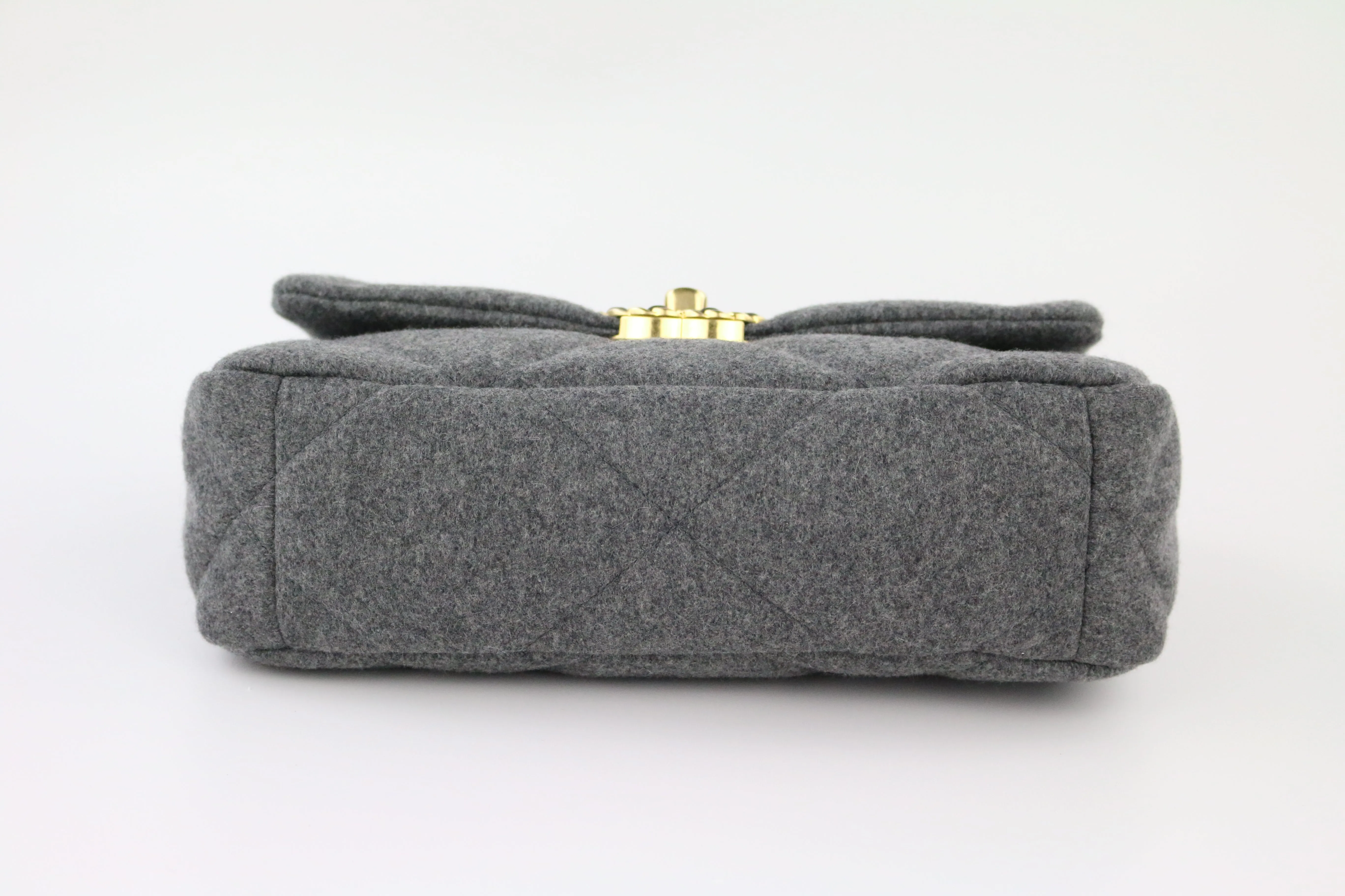 Grey Wool Small 19 Flap Bag