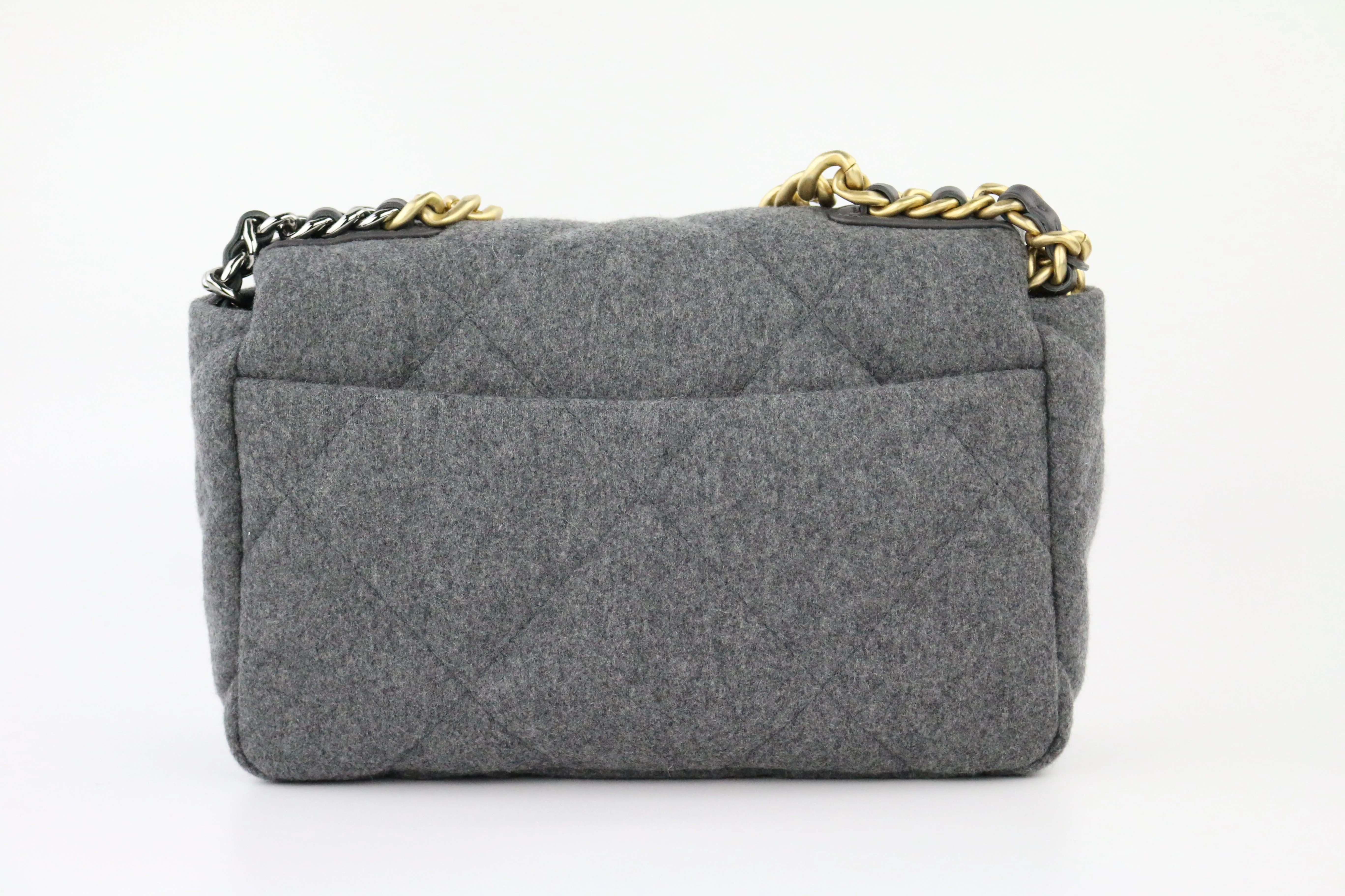 Grey Wool Small 19 Flap Bag