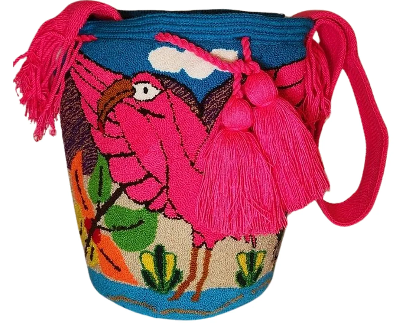 Hadley Large Handmade Punch-needle Wayuu Mochila Bag