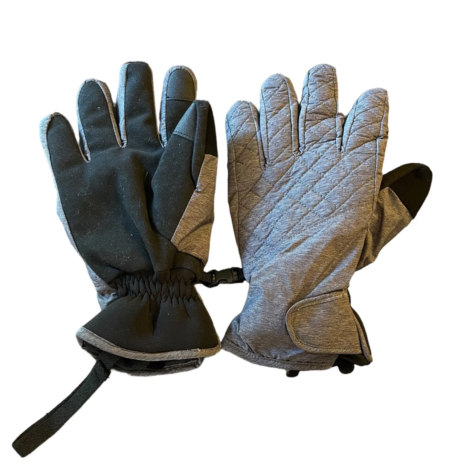 Highcamp Women's Winter Waterproof Gray Black Gloves Large