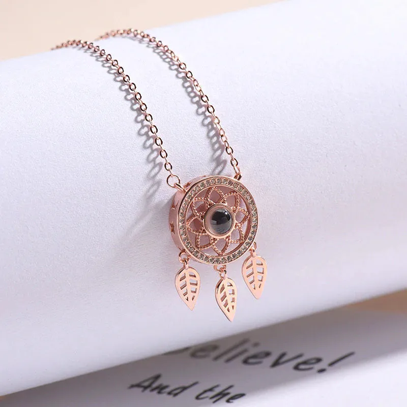 I Love You Dream Catcher Projection Necklace