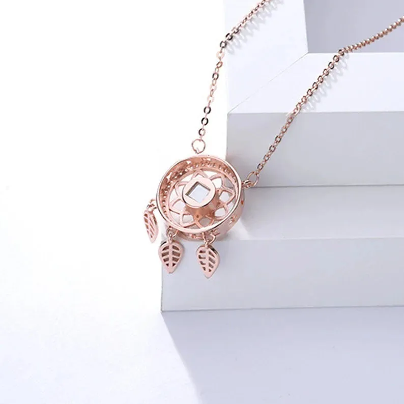 I Love You Dream Catcher Projection Necklace