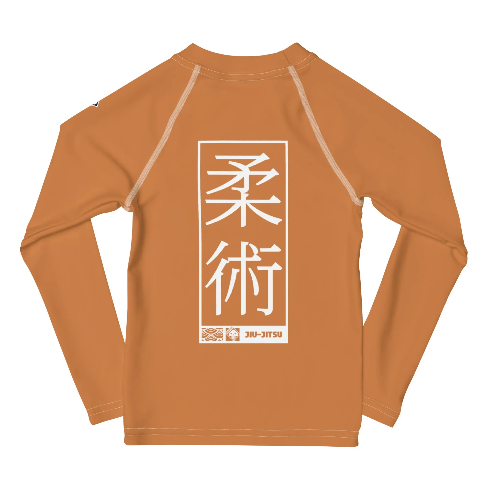 Kid's Boys Long Sleeve BJJ Rash Guard Jiu-Jitsu 007 - Raw Sienna