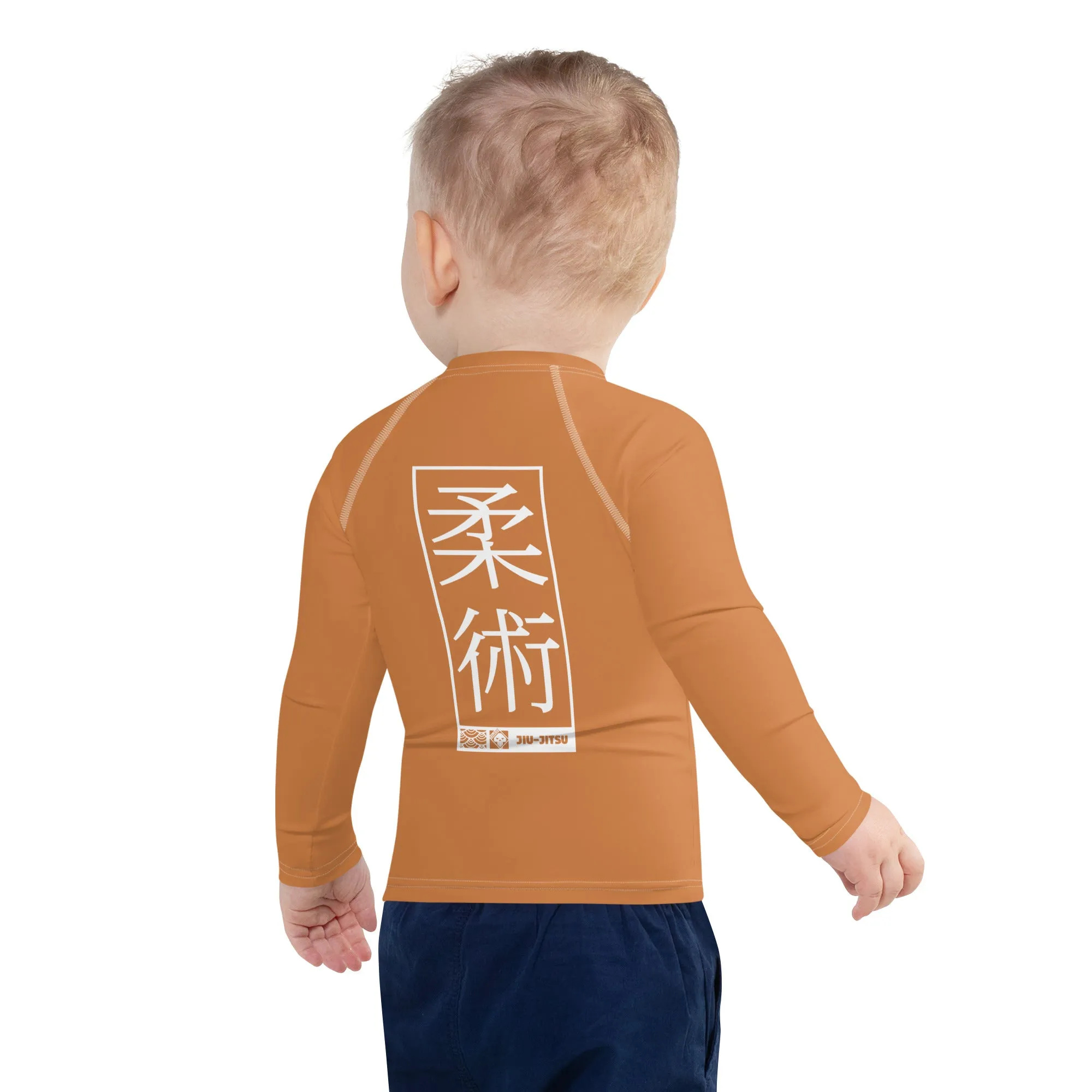 Kid's Boys Long Sleeve BJJ Rash Guard Jiu-Jitsu 007 - Raw Sienna