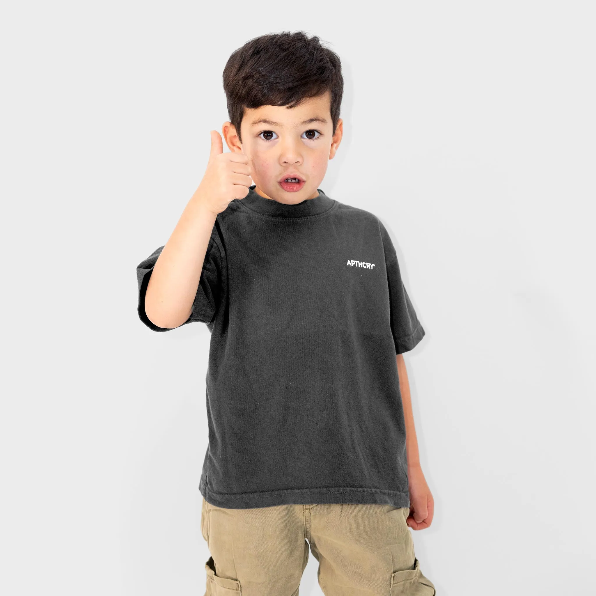 Kids: Micro Logo Tee - Vintage Black