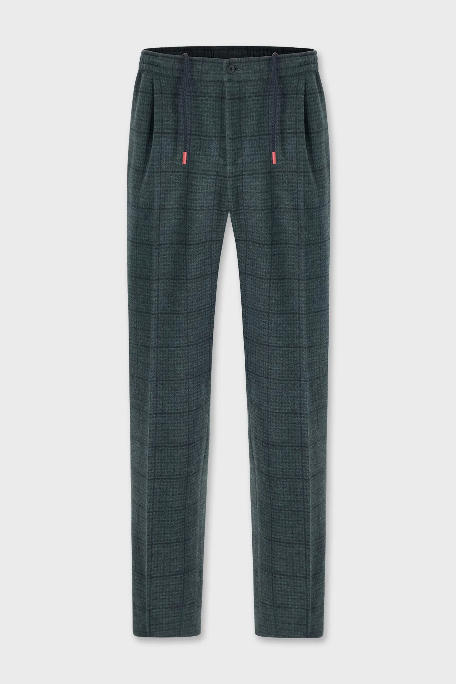 Kiton Green Plaid Trousers