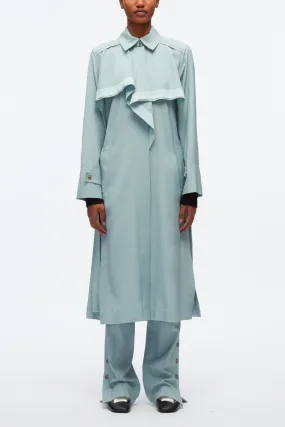 Lightweight Trench Dress With Cascade Drape