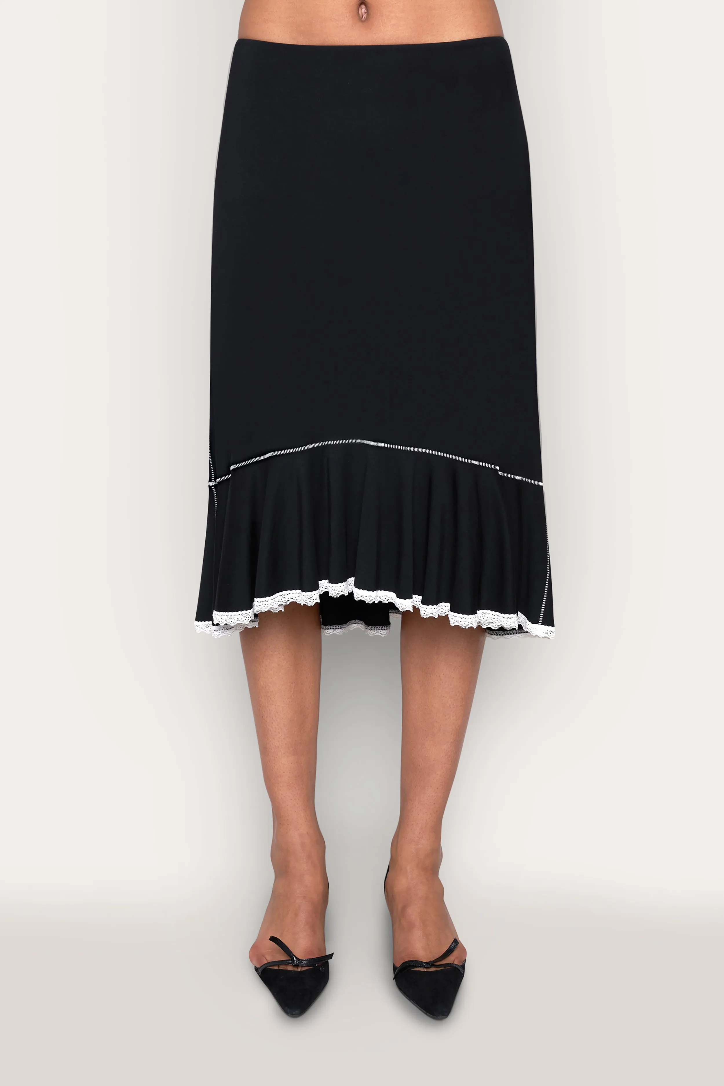 Low Rise Dainty Midi Skirt