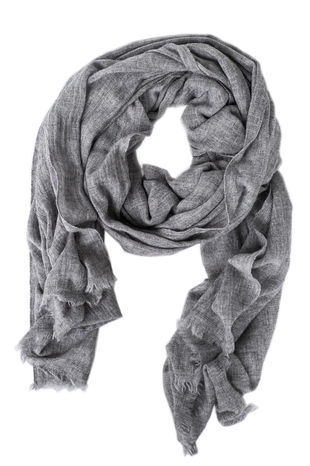 Luxe Heathered Gray Cashmere Scarf