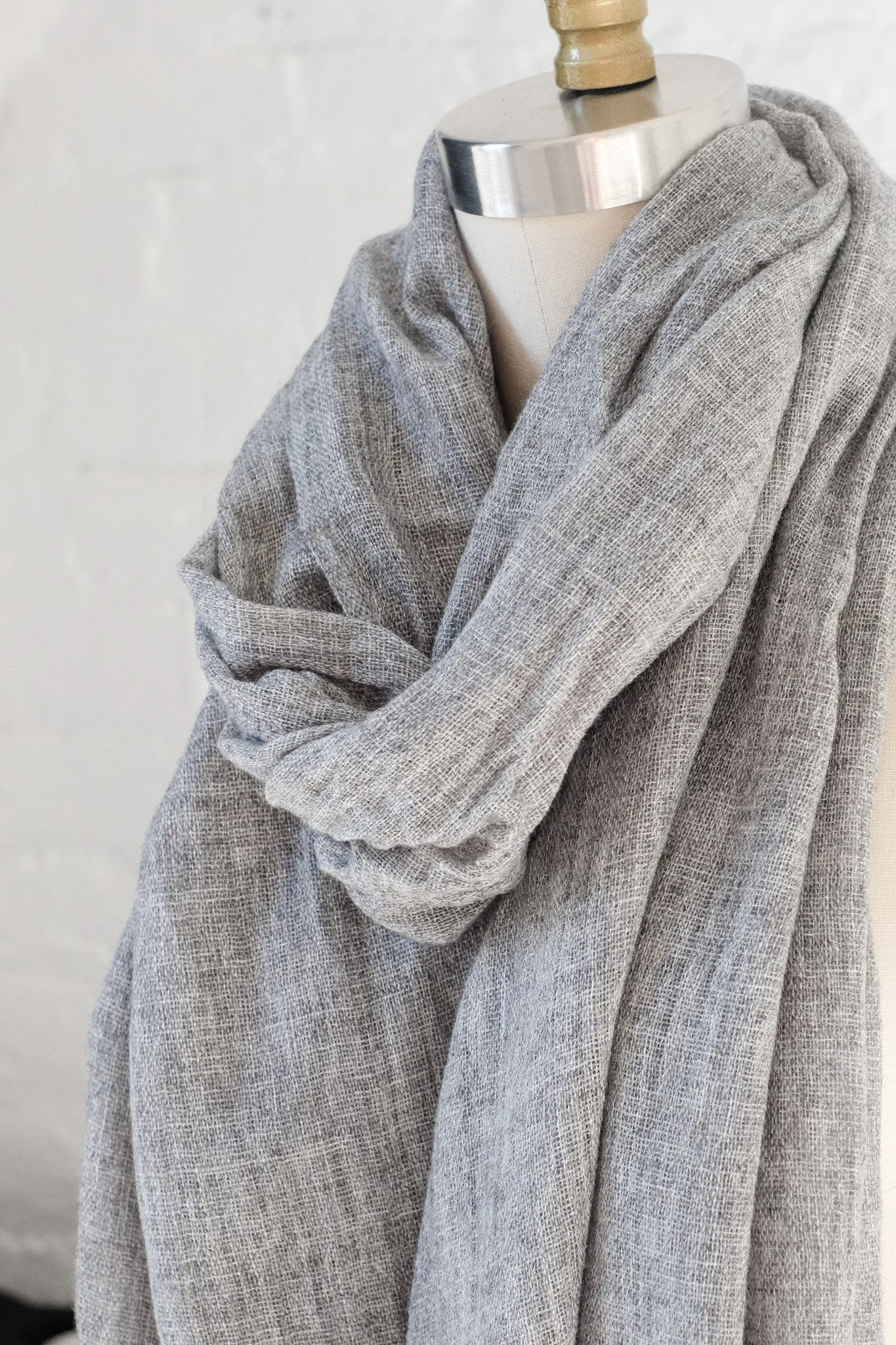 Luxe Heathered Gray Cashmere Scarf