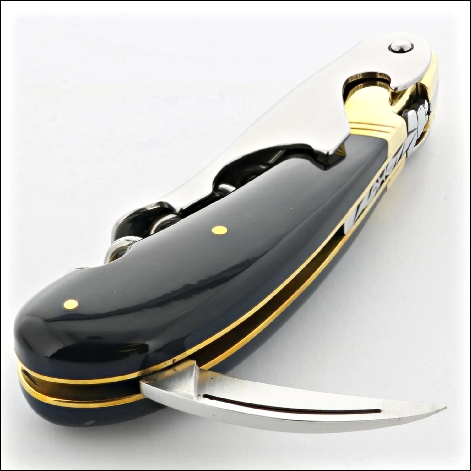 Magnum Cold Forged Brass Corkscrew - Black Horn Tip