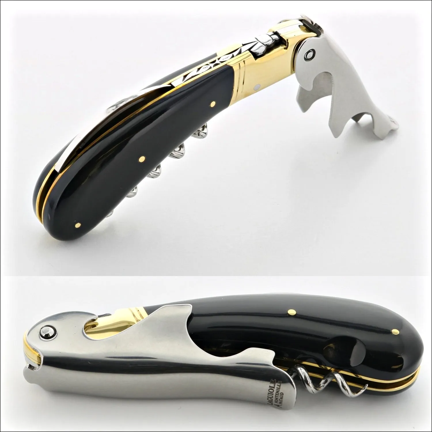 Magnum Cold Forged Brass Corkscrew - Black Horn Tip