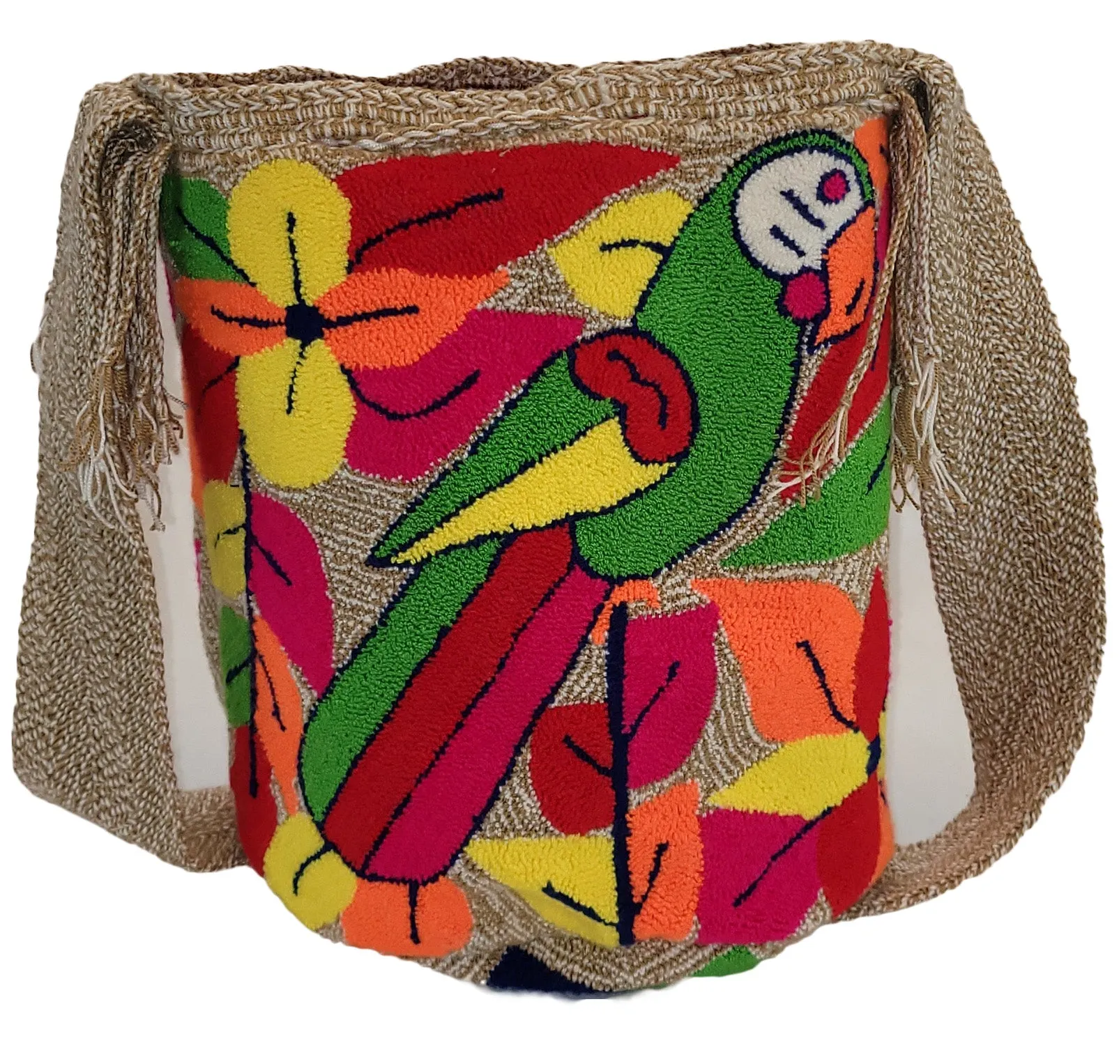 Mariam Large Handmade Punch-needle Wayuu Mochila Bag