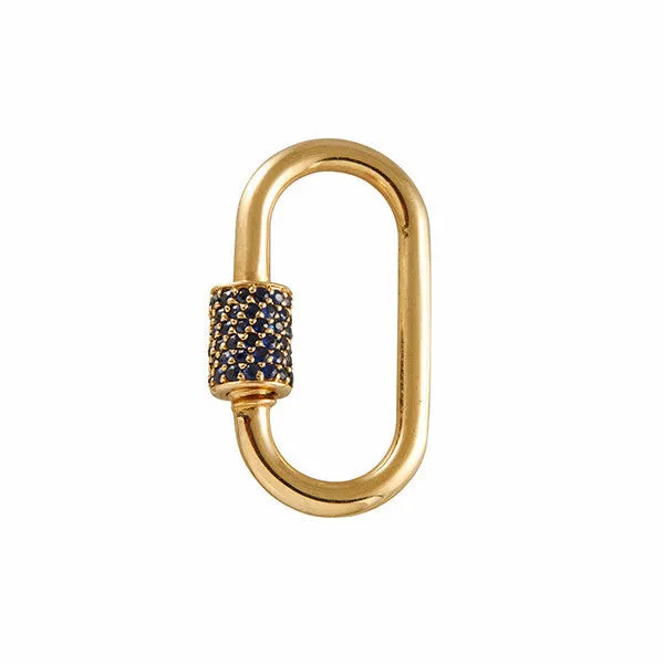 Marla Aaron 14k Yellow Gold Stoned Blue Sapphire Medium Lock