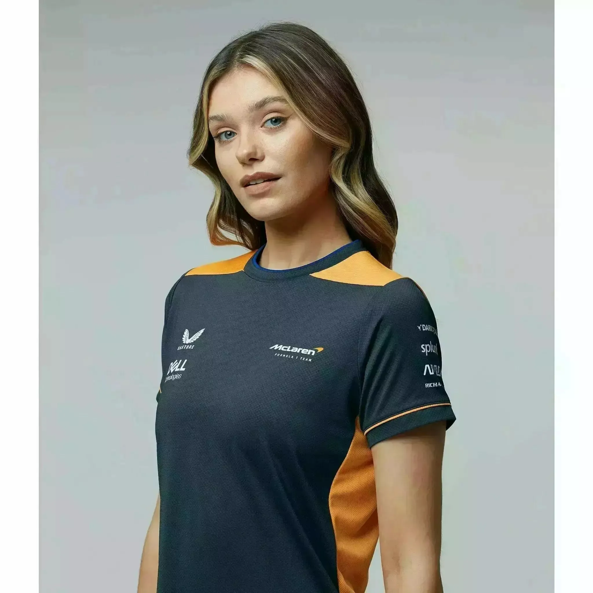 McLaren F1 Women's Team Replica Set Up T-Shirt- Papaya/Phantom