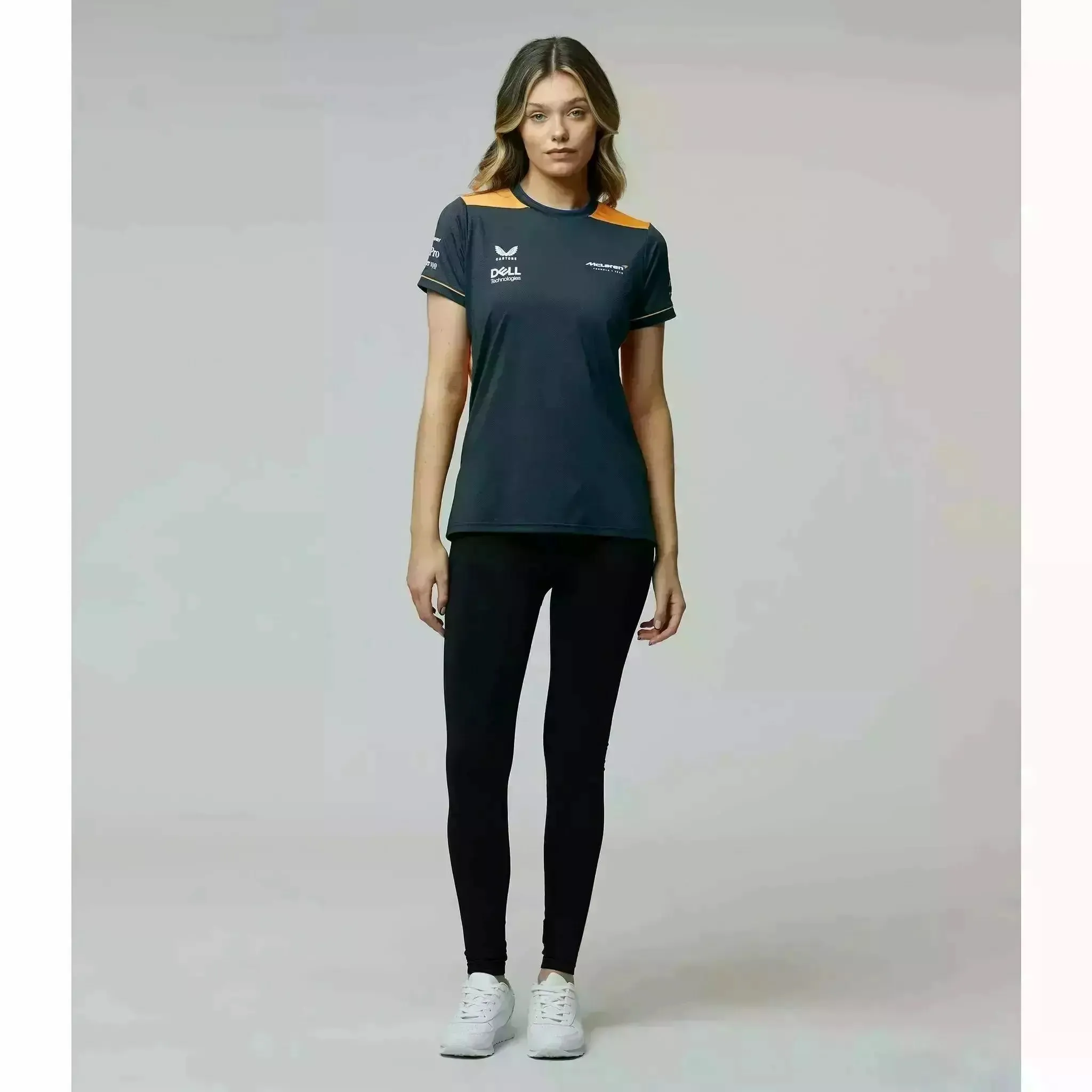 McLaren F1 Women's Team Replica Set Up T-Shirt- Papaya/Phantom