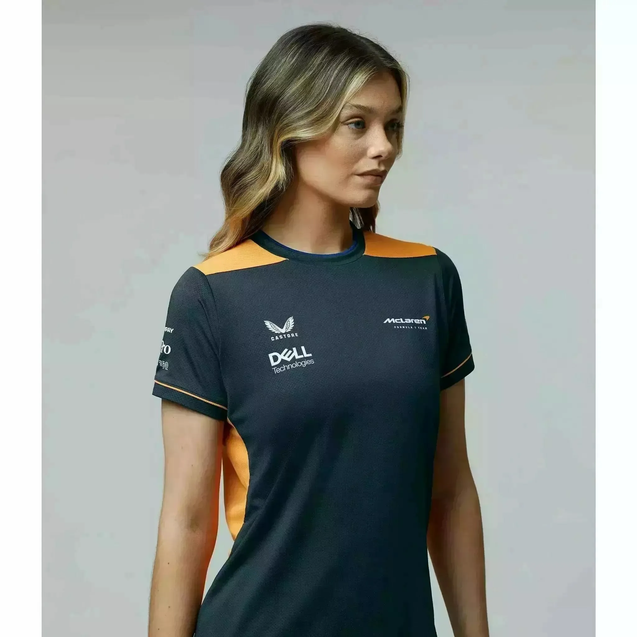 McLaren F1 Women's Team Replica Set Up T-Shirt- Papaya/Phantom