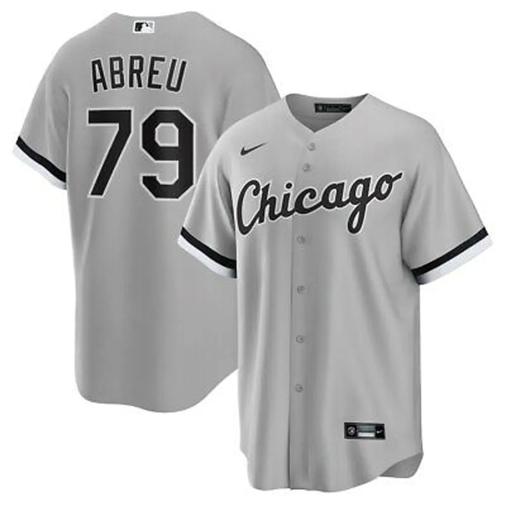 Mens Chicago White Sox Jose Abreu Cool Base Replica Jersey Grey