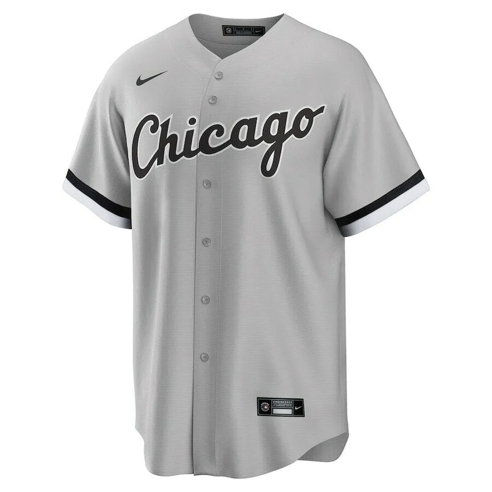 Mens Chicago White Sox Jose Abreu Cool Base Replica Jersey Grey