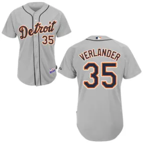 Men's Detroit Tigers Justin Verlander Replica Road Jersey - Gray