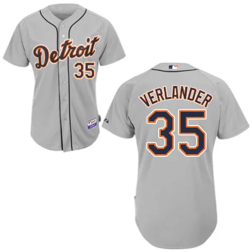 Men's Detroit Tigers Justin Verlander Replica Road Jersey - Gray