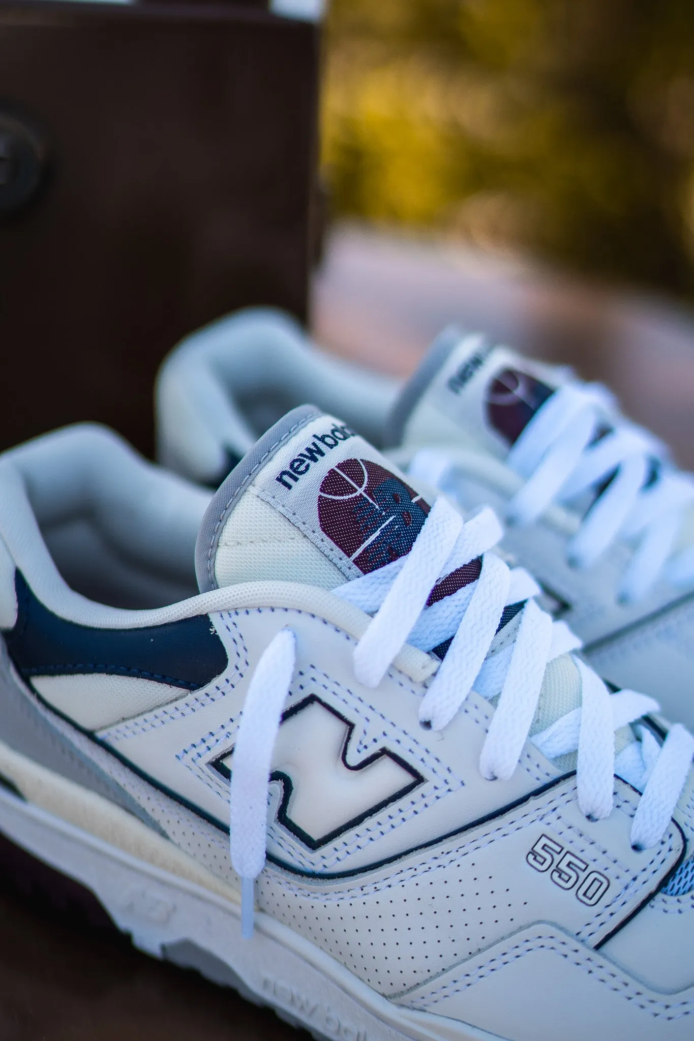 Mens New Balance 550 (White/Burgundy) - BB550PWB