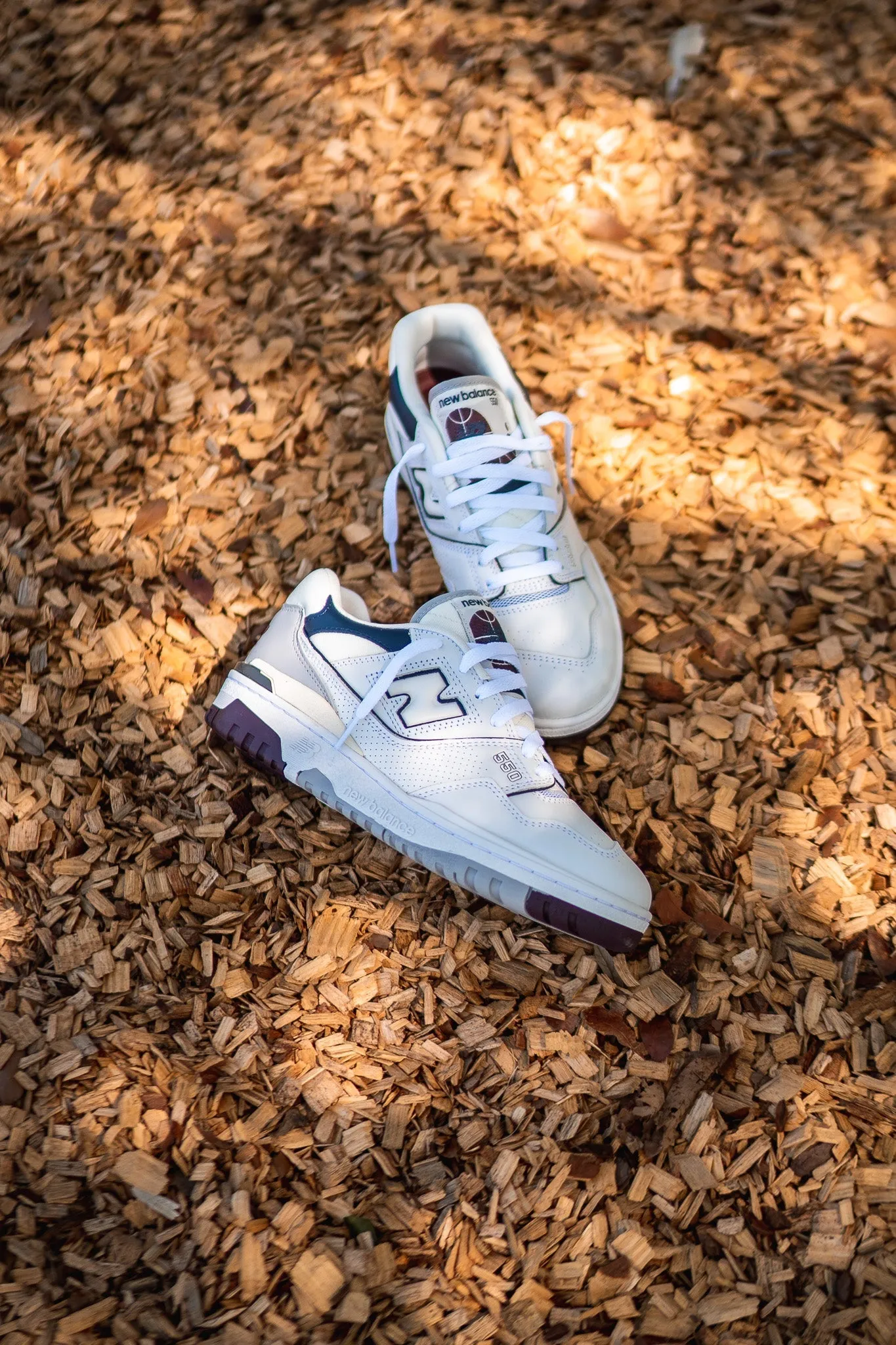 Mens New Balance 550 (White/Burgundy) - BB550PWB