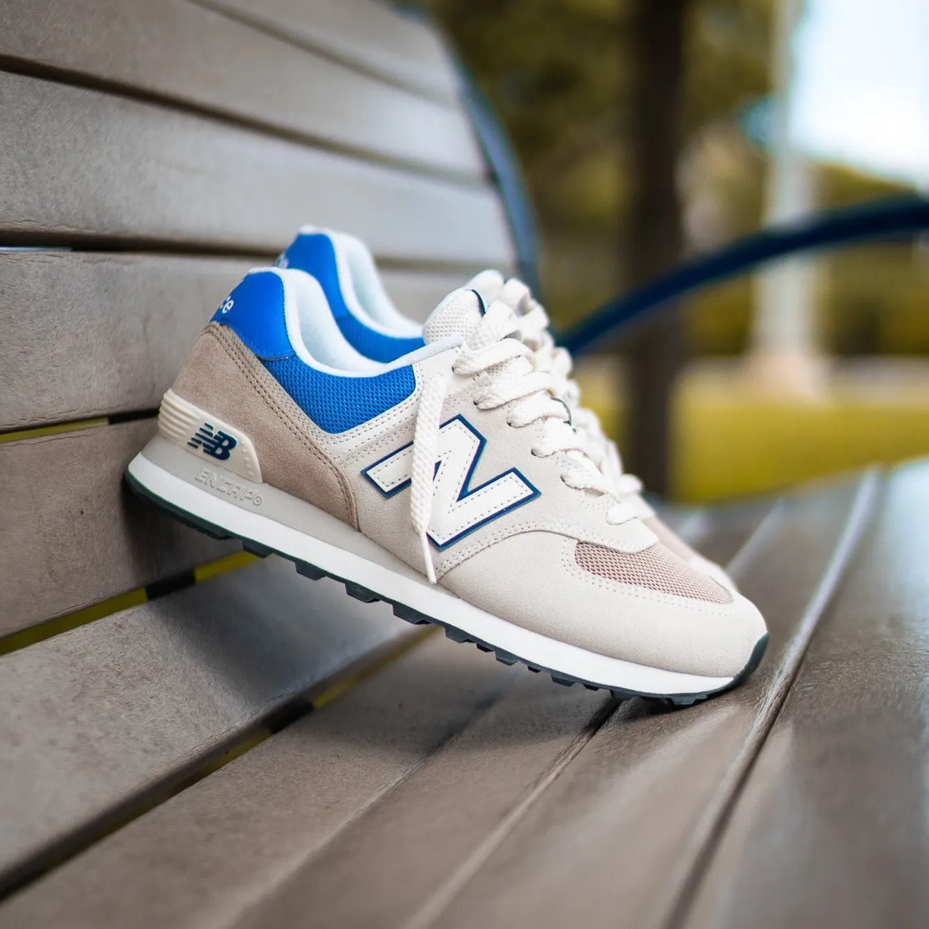 Mens New Balance 574 (White/Blue) - U574UY2