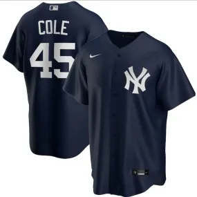 Mens New York Yankees Gerrit Cole Cool Base Replica Jersey Navy