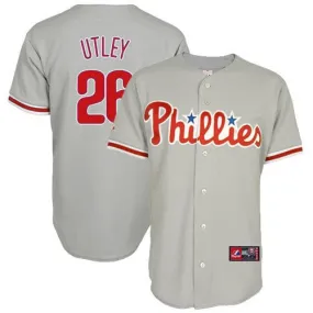 Men's Philadelphia Phillies Chase Utley Replica Road Jersey - Gray