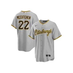 Men's Pittsburgh Pirates Andrew McCutchen Cool Base Replica Road Jersey - Gray