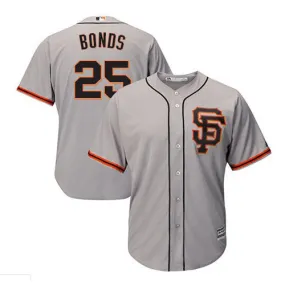 Men's San Francisco Giants Barry Bonds Replica Road Jersey - Gray