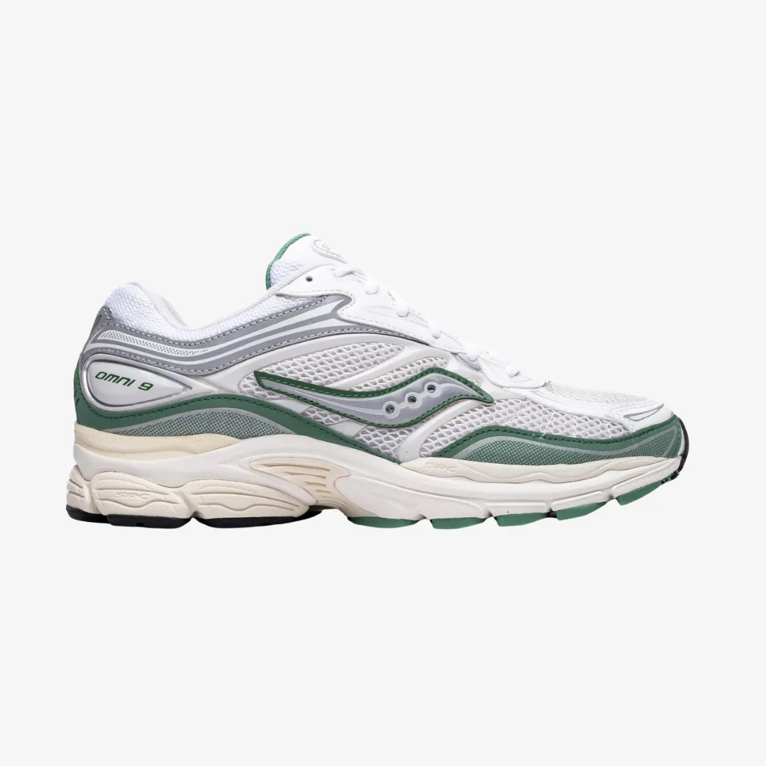 mens saucony progrid omni 9 (white/green)