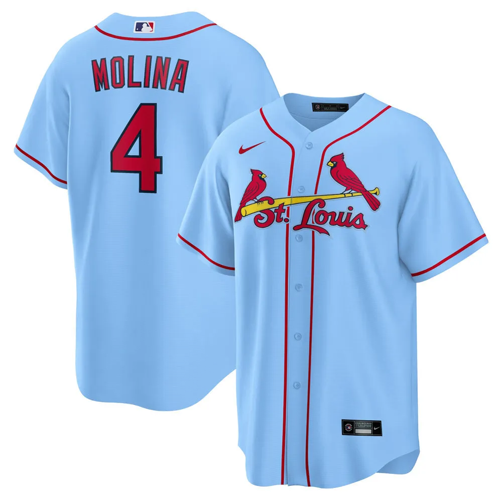 Men's St. Louis Cardinals Yadier Molina Alternate Player Name Jersey - Light Blue