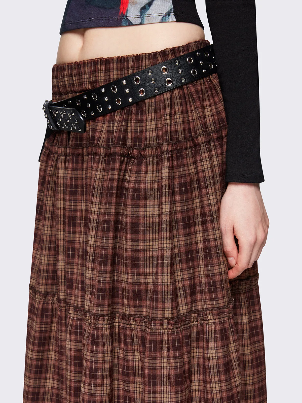 Millie Check Maxi Skirt