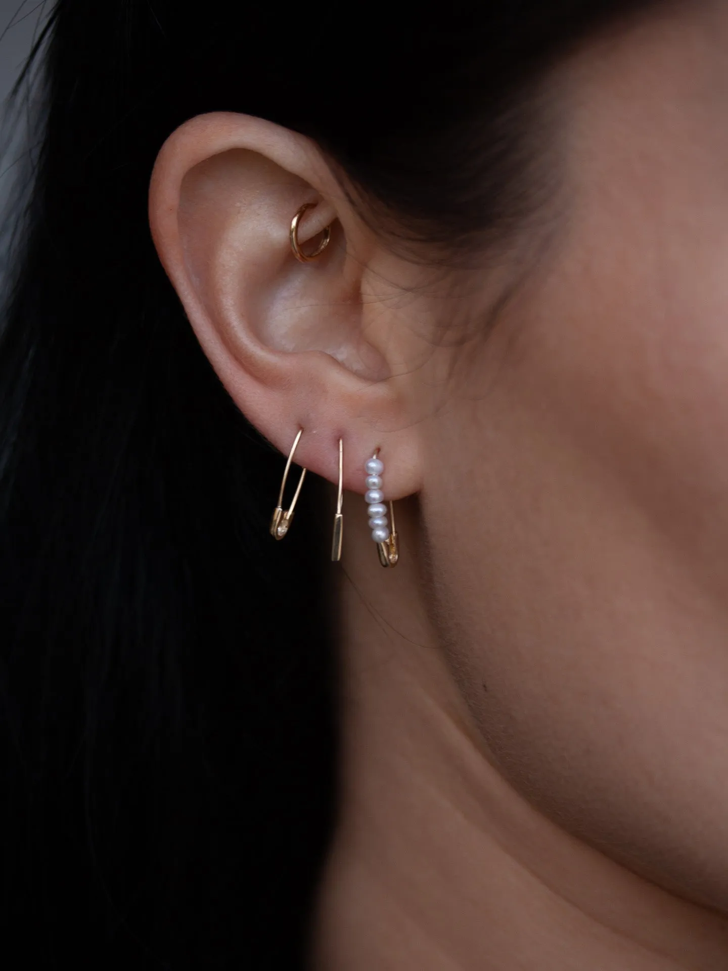 Mini Safety Pin Earring