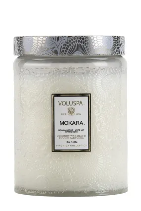 Mokara Large Embossed Jar Candle