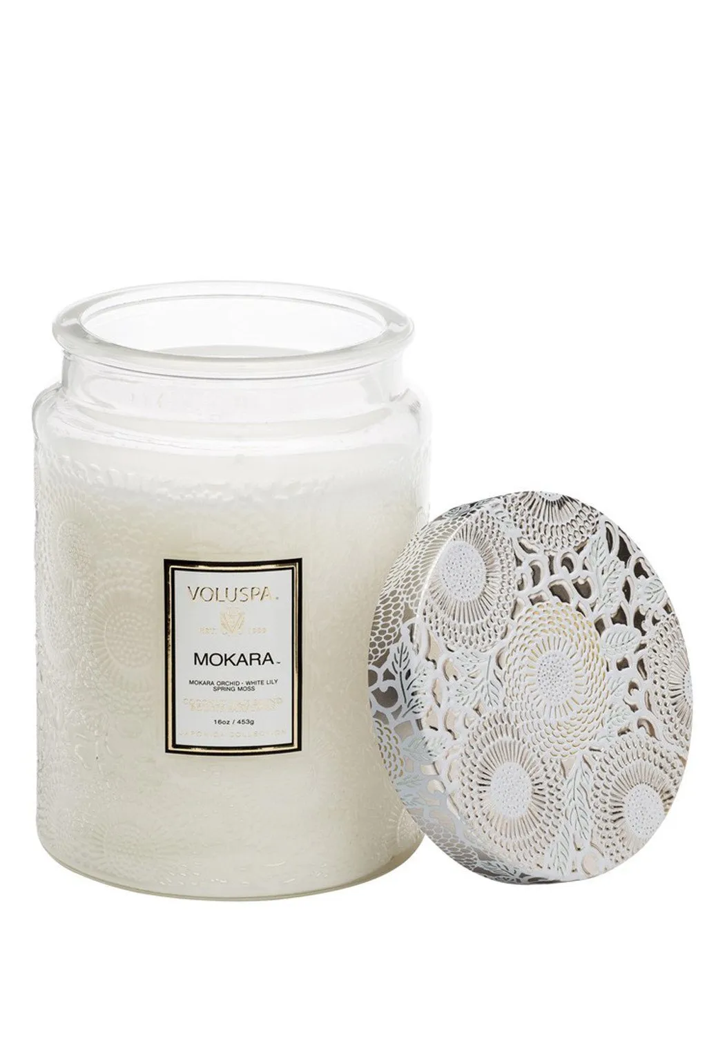 Mokara Large Embossed Jar Candle