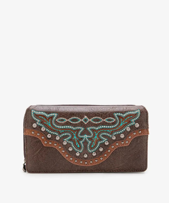 Montana West Cut-Out Studded Wallet