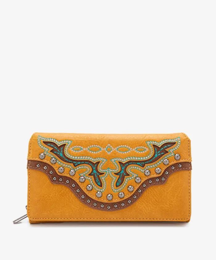 Montana West Cut-Out Studded Wallet