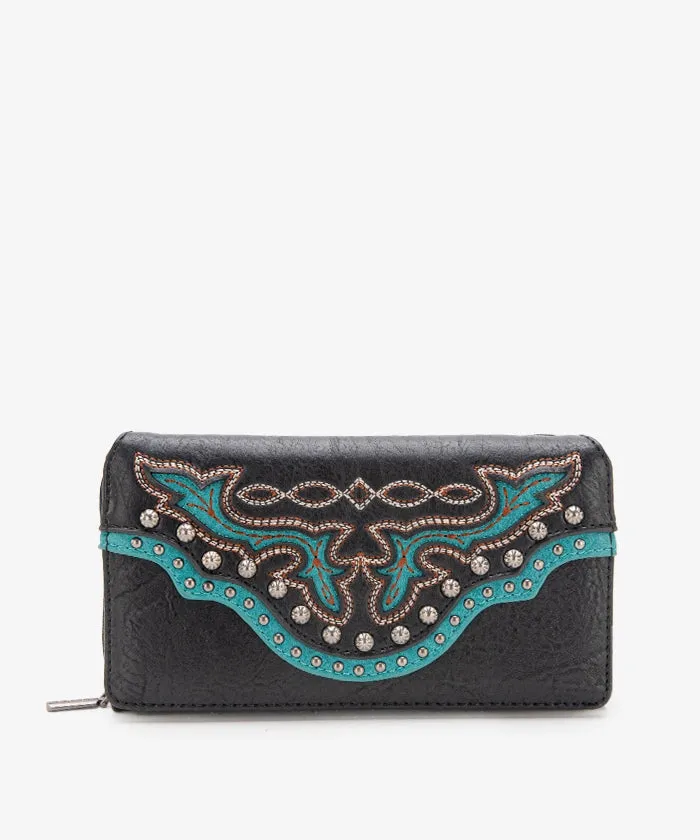 Montana West Cut-Out Studded Wallet