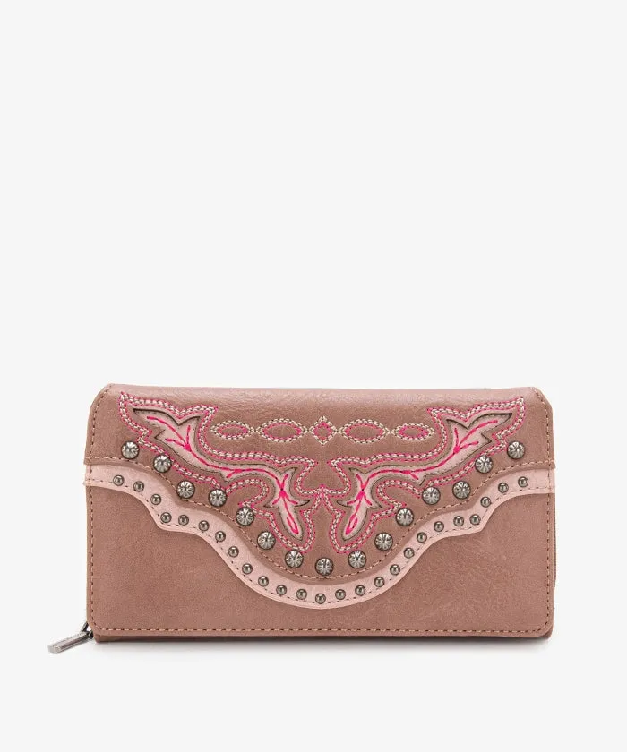 Montana West Cut-Out Studded Wallet